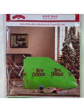 Holiday Time Bike Bag Merry Christmas Design 42" X 18" X 80" For Bikes Up To 26"